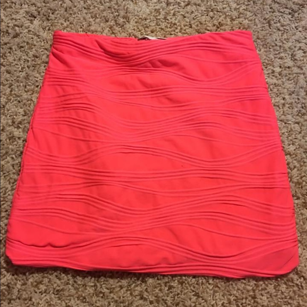 Coral Colored Pencil Skirt